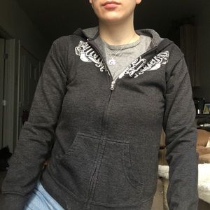 Metal sugar skull hoodie